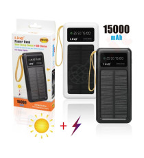 Power bank solare Linq PD15200 15000mAh con 4 uscite - batteria esterna - con pannello solare - ricarica solare o elettrica! Power bank solare Linq PD15200 15000mAh con 4 uscite - batteria esterna - con pannello solare - ricarica solare o elettrica!