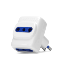 Adattatore triplo con spina 10A 250V S11 e 3 prese P11 250V bianco MAX 1500W con protezione bambini Aigostar Adattatore triplo con spina 10A 250V S11 e 3 prese P11 250V bianco MAX 1500W con protezione bambini Aigostar