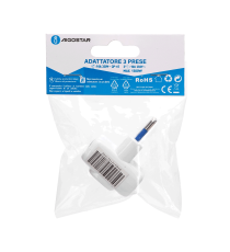 Adattatore triplo con spina 10A 250V S11 e 3 prese P11 250V bianco MAX 1500W con protezione bambini Aigostar Adattatore triplo con spina 10A 250V S11 e 3 prese P11 250V bianco MAX 1500W con protezione bambini Aigostar
