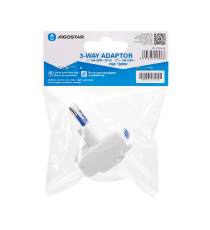 Adattatore triplo con spina 10A 250V S11 e 3 prese P11 250V bianco MAX 1500W con protezione bambini Aigostar Adattatore triplo con spina 10A 250V S11 e 3 prese P11 250V bianco MAX 1500W con protezione bambini Aigostar