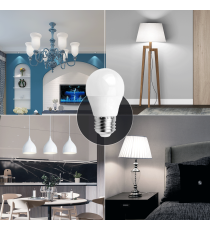 Lampadina Led G45 4.9W attacco E27 420 LUMEN - 6500K Luce fredda bianca D45xH80mm Equivalenza incandescente 37W Aigostar