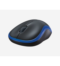 Mouse Logitech WL M185 wireless 2,4 GHz nero/blu 910-002239 - uso ambidestro - 2 tasti + rotella - 1000dpi 3,9x6x9,9cm