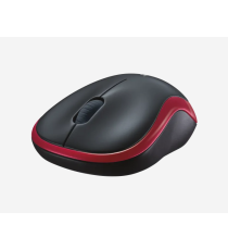 Mouse Logitech WL M185 wireless 2,4 GHz nero/rosso 910-002240 - uso ambidestro - 2 tasti + rotella - 1000dpi 3,9x6x9,9cm