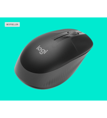 Mouse Logitech WL M190 full-size wireless 2,4 GHz nero/carbone 910-005905 ambidestro 2 tasti + rotella - 1000dpi 4x6,6x11,5cm
