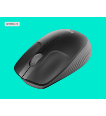 Mouse Logitech WL M190 full-size wireless 2,4 GHz nero/carbone 910-005905 ambidestro 2 tasti + rotella - 1000dpi 4x6,6x11,5cm