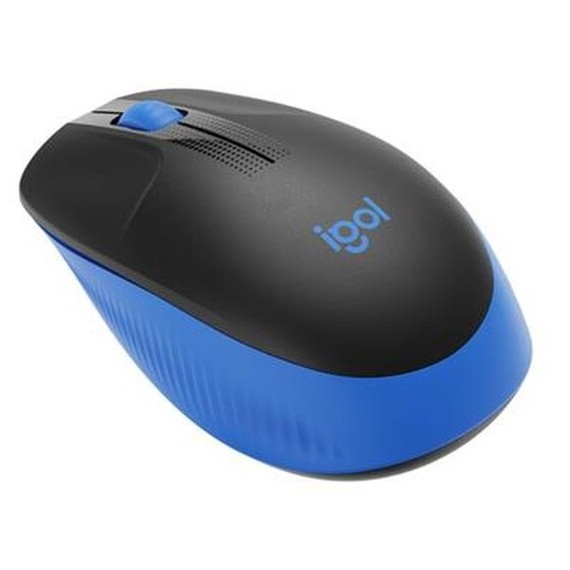 Mouse Logitech WL M190 full-size wireless 2,4 GHz nero/blue 910-005907 ambidestro 2 tasti + rotella - 1000dpi 4x6,6x11,5cm