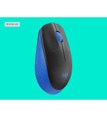 Mouse Logitech WL M190 full-size wireless 2,4 GHz nero/blue 910-005907 ambidestro 2 tasti + rotella - 1000dpi 4x6,6x11,5cm