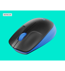 Mouse Logitech WL M190 full-size wireless 2,4 GHz nero/blue 910-005907 ambidestro 2 tasti + rotella - 1000dpi 4x6,6x11,5cm