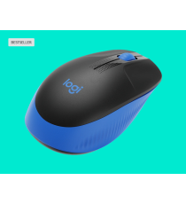 Mouse Logitech WL M190 full-size wireless 2,4 GHz nero/blue 910-005907 ambidestro 2 tasti + rotella - 1000dpi 4x6,6x11,5cm