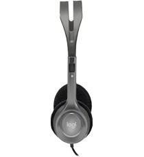 Cuffie Logitech Stereo H110 con microfono per computer 941-000271 cablate Cancellazione Rumore, ‎Doppio Jack Audio da 3.5 mm