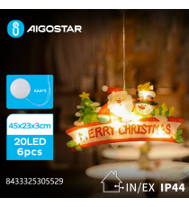 Ciondolo luminoso a batteria 3AAA con ventosa Merry Christmas XL 20 led - 2700K luce calda - misura 45x23x3cm IP44 Ciondolo luminoso a batteria 3AAA con ventosa Merry Christmas XL 20 led - 2700K luce calda - misura 45x23x3cm IP44