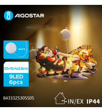 Ciondolo luminoso a batteria 3AAA con ventosa a forma di renna (1) 9 led - 2700K luce calda 25x13.4x2.6cm IP44 int/est Ciondolo luminoso a batteria 3AAA con ventosa a forma di renna (1) 9 led - 2700K luce calda 25x13.4x2.6cm IP44 int/est