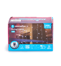 Catena luminosa lampadine a cascata lunga 200 led 10 strisce 2x2mt - 6500K luce fredda bianca 8 giochi di luce IP44 int/est Catena luminosa lampadine a cascata lunga 200 led 10 strisce 2x2mt - 6500K luce fredda bianca 8 giochi di luce IP44 int/est