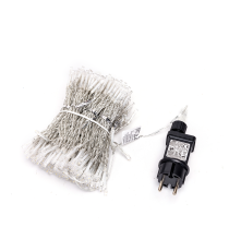 Catena luminosa lampadine a cascata lunga 300 led 10 strisce 3x3mt - 6500K luce fredda bianca 8 giochi di luce IP44 int/est Catena luminosa lampadine a cascata lunga 300 led 10 strisce 3x3mt - 6500K luce fredda bianca 8 giochi di luce IP44 int/est