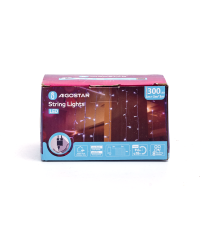 Catena luminosa lampadine a cascata lunga 300 led 10 strisce 3x3mt - 6500K luce fredda bianca 8 giochi di luce IP44 int/est Catena luminosa lampadine a cascata lunga 300 led 10 strisce 3x3mt - 6500K luce fredda bianca 8 giochi di luce IP44 int/est