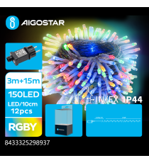 Catena luminosa lampadine a testa piatta 150 led 15mt - Rgby multicolor - 8 giochi di luce - IP44 interno/esterno Catena luminosa lampadine a testa piatta 150 led 15mt - Rgby multicolor - 8 giochi di luce - IP44 interno/esterno
