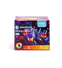 Catena luminosa lampadine a testa piatta 400 led 40mt - Rgby multicolor - 8 giochi di luce - IP44 interno/esterno Catena luminosa lampadine a testa piatta 400 led 40mt - Rgby multicolor - 8 giochi di luce - IP44 interno/esterno