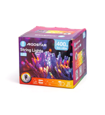 Catena luminosa lampadine a testa piatta 400 led 40mt - Rgby multicolor - 8 giochi di luce - IP44 interno/esterno Catena luminosa lampadine a testa piatta 400 led 40mt - Rgby multicolor - 8 giochi di luce - IP44 interno/esterno