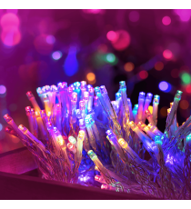 Catena luminosa lampadine a testa piatta 500 led 50mt - Rgby multicolor - 8 giochi di luce - IP44 interno/esterno Catena luminosa lampadine a testa piatta 500 led 50mt - Rgby multicolor - 8 giochi di luce - IP44 interno/esterno