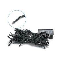 Catena luminosa solare a cascata 100 led 5mtx0.40mt - 6500K luce fredda bianca - 8 giochi di luce - IP65 da esterno Catena luminosa solare a cascata 100 led 5mtx0.40mt - 6500K luce fredda bianca - 8 giochi di luce - IP65 da esterno