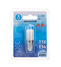 Lampadina Led T18 3.5W E14 300 lumen 6500K luce fredda misura L51W18H18mm - ideale per frigo,cappa - luce refrigeratore