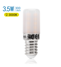 Lampadina Led T18 3.5W E14 300 lumen 3000K luce calda gialla misura L51W18H18mm - ideale per frigo,cappa - luce refrigeratore Lampadina Led T18 3.5W E14 300 lumen 3000K luce calda gialla misura L51W18H18mm - ideale per frigo,cappa - luce refrigeratore