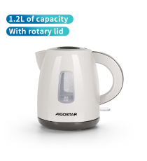 Bollitore elettrico in plastica bianco - 1850-2200W - capacità 1,2 litri - Bpa Free - Protezione in caso di acqua insufficiente Bollitore elettrico in plastica bianco - 1850-2200W - capacità 1,2 litri - Bpa Free - Protezione in caso di acqua insufficiente