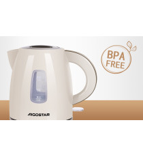 Bollitore elettrico in plastica bianco - 1850-2200W - capacità 1,2 litri - Bpa Free - Protezione in caso di acqua insufficiente Bollitore elettrico in plastica bianco - 1850-2200W - capacità 1,2 litri - Bpa Free - Protezione in caso di acqua insufficiente
