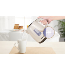 Bollitore elettrico in plastica bianco - 1850-2200W - capacità 1,2 litri - Bpa Free - Protezione in caso di acqua insufficiente Bollitore elettrico in plastica bianco - 1850-2200W - capacità 1,2 litri - Bpa Free - Protezione in caso di acqua insufficiente