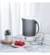 Bollitore elettrico in plastica da viaggio bianco 650W capacità 600ml - Bpa Free - con 2 bicchieri e 2 chiucchiaini inclusi Bollitore elettrico in plastica da viaggio bianco 650W capacità 600ml - Bpa Free - con 2 bicchieri e 2 chiucchiaini inclusi