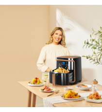 Friggitrice ad aria 7 litri - WI-FI SMART- 1900W - Touch screen led - in acciaio inox - timer e controllo temperatura Aigostar Friggitrice ad aria 7 litri - WI-FI SMART- 1900W - Touch screen led - in acciaio inox - timer e controllo temperatura Aigostar