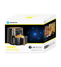Friggitrice ad aria 7 litri - WI-FI SMART- 1900W - Touch screen led - in acciaio inox - timer e controllo temperatura Aigostar Friggitrice ad aria 7 litri - WI-FI SMART- 1900W - Touch screen led - in acciaio inox - timer e controllo temperatura Aigostar