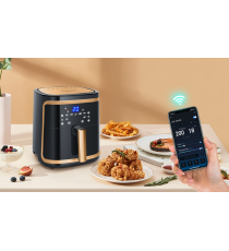 Friggitrice ad aria 7 litri - WI-FI SMART- 1900W - Touch screen led - in acciaio inox - timer e controllo temperatura Aigostar Friggitrice ad aria 7 litri - WI-FI SMART- 1900W - Touch screen led - in acciaio inox - timer e controllo temperatura Aigostar
