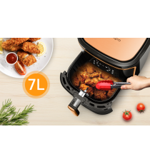 Friggitrice ad aria 7 litri - WI-FI SMART- 1900W - Touch screen led - in acciaio inox - timer e controllo temperatura Aigostar Friggitrice ad aria 7 litri - WI-FI SMART- 1900W - Touch screen led - in acciaio inox - timer e controllo temperatura Aigostar