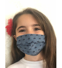 MASCHERINA PER BAMBINI - AZZURRA - MOD.10 IN 100% COTONE OEKO-TEX ANALLERGICO LAVABILE A 60 GRADI - MADE IN ITALY MASCHERINA PER BAMBINI - AZZURRA - MOD.10 IN 100% COTONE OEKO-TEX ANALLERGICO LAVABILE A 60 GRADI - MADE IN ITALY