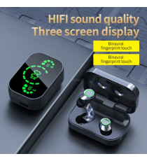 Coppia auricolari YD03 Black generico con display led Earphone Bluetooth V5.3 WI-FI cuffie TWS alta qualità iOS ANDROID Coppia auricolari YD03 Black generico con display led Earphone Bluetooth V5.3 WI-FI cuffie TWS alta qualità iOS ANDROID