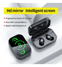 Coppia auricolari YD04 Black generico con display led Earphone Bluetooth V5.3 WI-FI cuffie TWS alta qualità iOS ANDROID Coppia auricolari YD04 Black generico con display led Earphone Bluetooth V5.3 WI-FI cuffie TWS alta qualità iOS ANDROID