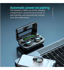 Coppia auricolari F9+ plus black generico nero con display led Earphone Bluetooth V5.0 WI-FI cuffie TWS alta qualità iOS ANDROID Coppia auricolari F9+ plus black generico nero con display led Earphone Bluetooth V5.0 WI-FI cuffie TWS alta qualità iOS ANDROID