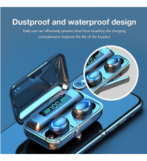 Coppia auricolari F9+ plus black generico nero con display led Earphone Bluetooth V5.0 WI-FI cuffie TWS alta qualità iOS ANDROID Coppia auricolari F9+ plus black generico nero con display led Earphone Bluetooth V5.0 WI-FI cuffie TWS alta qualità iOS ANDROID