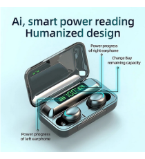 Coppia auricolari F9+ plus black generico nero con display led Earphone Bluetooth V5.0 WI-FI cuffie TWS alta qualità iOS ANDROID Coppia auricolari F9+ plus black generico nero con display led Earphone Bluetooth V5.0 WI-FI cuffie TWS alta qualità iOS ANDROID