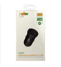 Caricatore da auto CA01 2 porte usb 2.1A da 12W nero universale accendisigari car charger Input: DC 12-24V Output: DC 5.0V/2.1A