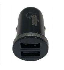 Caricatore da auto CA01 2 porte usb 2.1A da 12W nero universale accendisigari car charger Input: DC 12-24V Output: DC 5.0V/2.1A