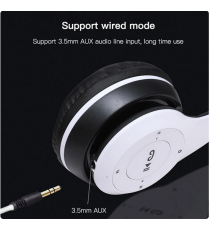 Cuffie Wireless P47 White - Bluetooth headphones 5.0+Edr - con cancellazione del rumore - ingresso memory - pieghevoli! Cuffie Wireless P47 White - Bluetooth headphones 5.0+Edr - con cancellazione del rumore - ingresso memory - pieghevoli!