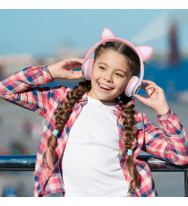 Cuffie Wireless B39M gatto pink - Bluetooth headphones 5.0 - luci led rgb - ingresso memory - pieghevoli e richiudibili! Cuffie Wireless B39M gatto pink - Bluetooth headphones 5.0 - luci led rgb - ingresso memory - pieghevoli e richiudibili!