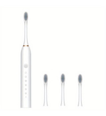 Spazzolino elettrico X-3 white - 4 testine incluse - fino a 42.000 giri/minuto - certificato IPX7 - Batteria 3,7V 500mAh DC 5V Spazzolino elettrico X-3 white - 4 testine incluse - fino a 42.000 giri/minuto - certificato IPX7 - Batteria 3,7V 500mAh DC 5V