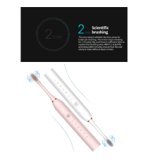 Spazzolino elettrico X-3 black - 4 testine incluse - fino a 42.000 giri/minuto - certificato IPX7 - Batteria 3,7V 500mAh DC 5V