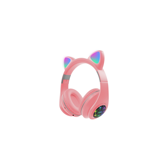 Cuffie Wireless M2 gatto pink - Bluetooth headphones 5.0 - luci led rgb - ingresso memory - pieghevoli e richiudibili!