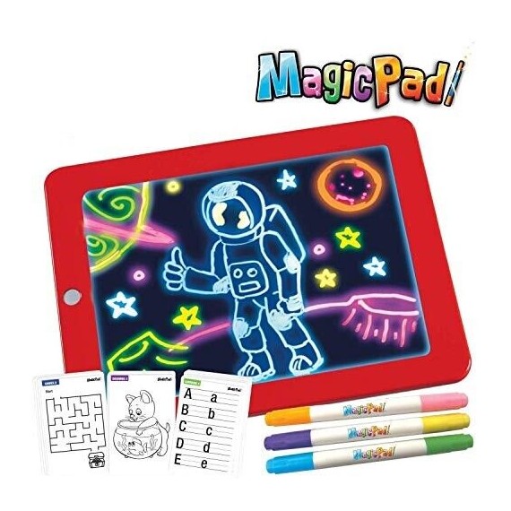 Magic Pad 3DX9 rossa Lavagna Magica Luminosa 3D Con Pennarelli