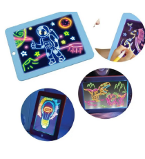 Magic Pad 3DX9 rossa Lavagna Magica Luminosa 3D Con Pennarelli Stencil Bambini Gioco educativo green