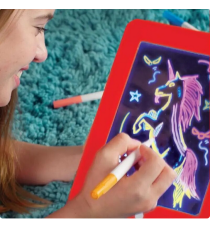 Magic Pad 3DX9 rossa Lavagna Magica Luminosa 3D Con Pennarelli Stencil Bambini Gioco educativo green